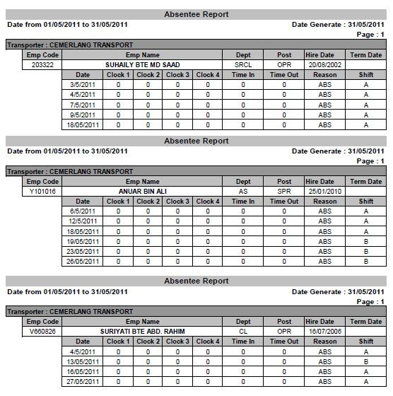 Transport Schedule for System in Johor Bahru