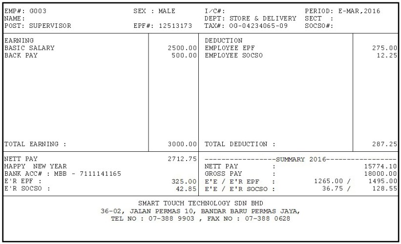 Payslip Template Malaysia Are The Best And Affordable Template