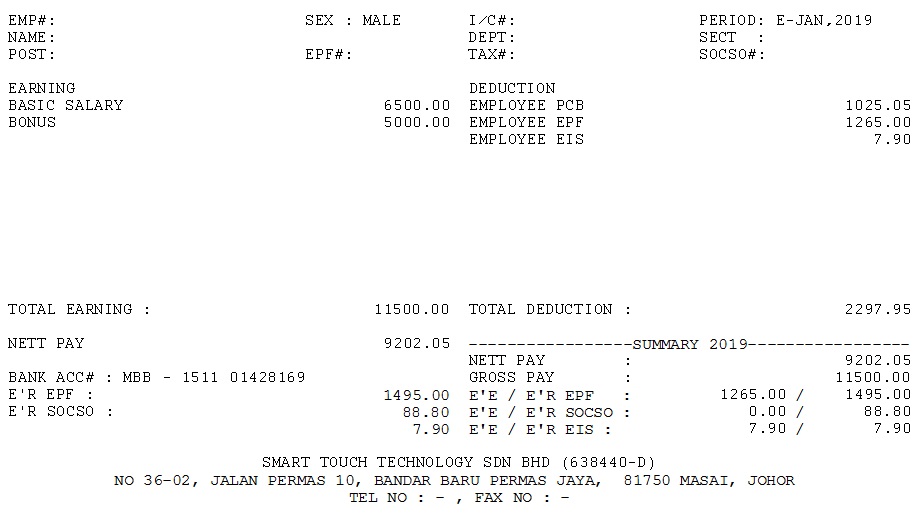 Payslip template using excel in payroll malaysia